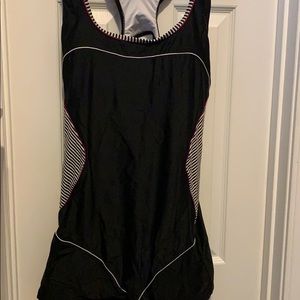 One piece short swimsuit.